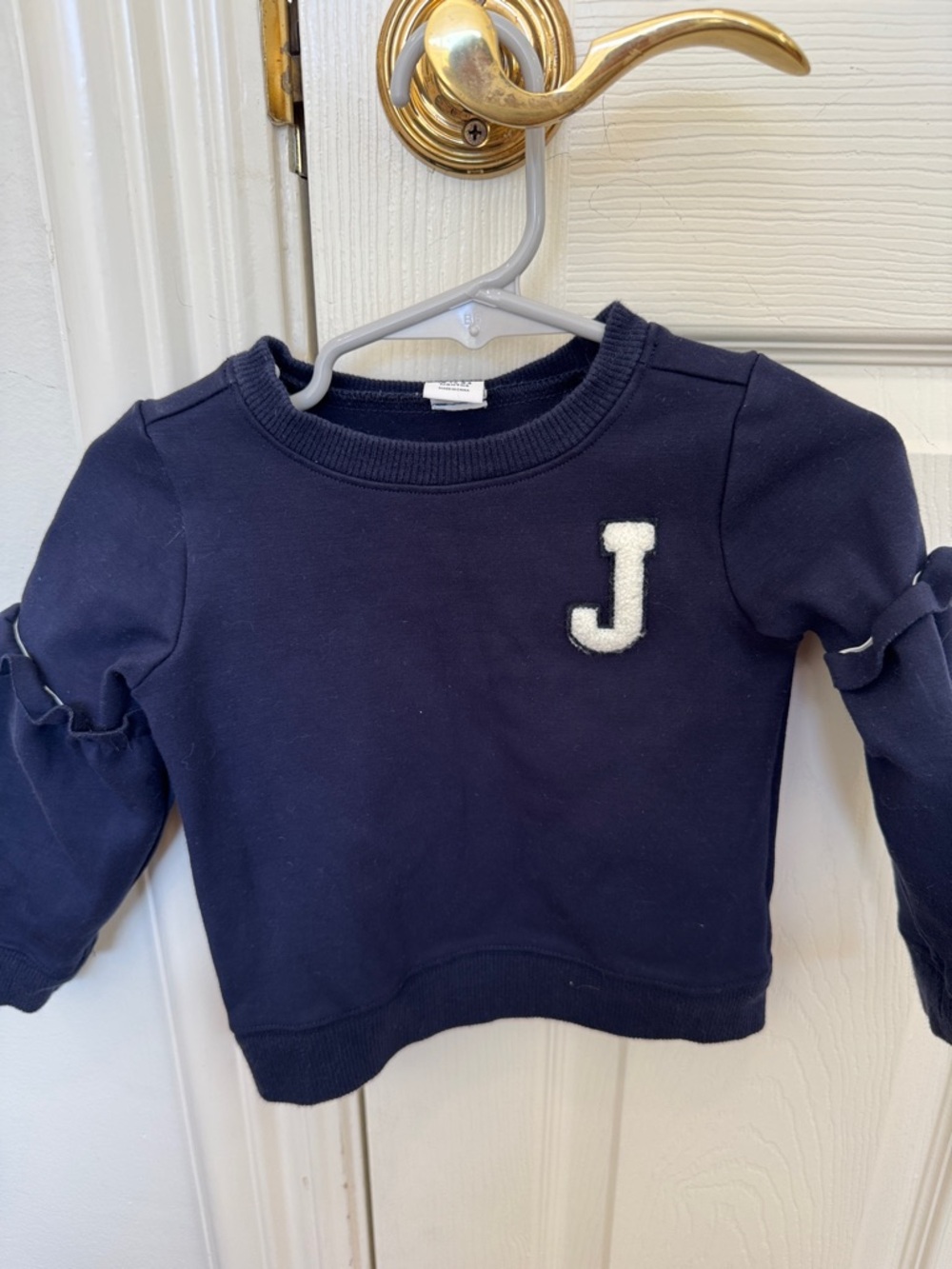 Janie and Jack Navy Sweatshirt with White 'J' Patch